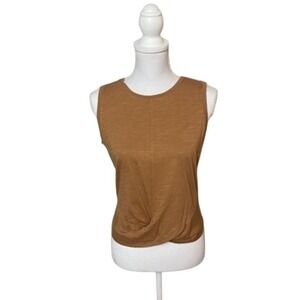 Sanctuary Copper Twisted Cotton Blend Slub Jersey Tank Size S NWT